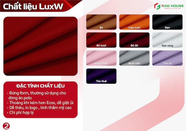 Vải LuxW may đồng phục áo thun công ty