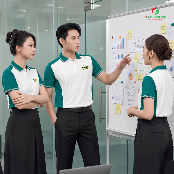 Áo Đồng Phục Màu Trắng Xanh Lam