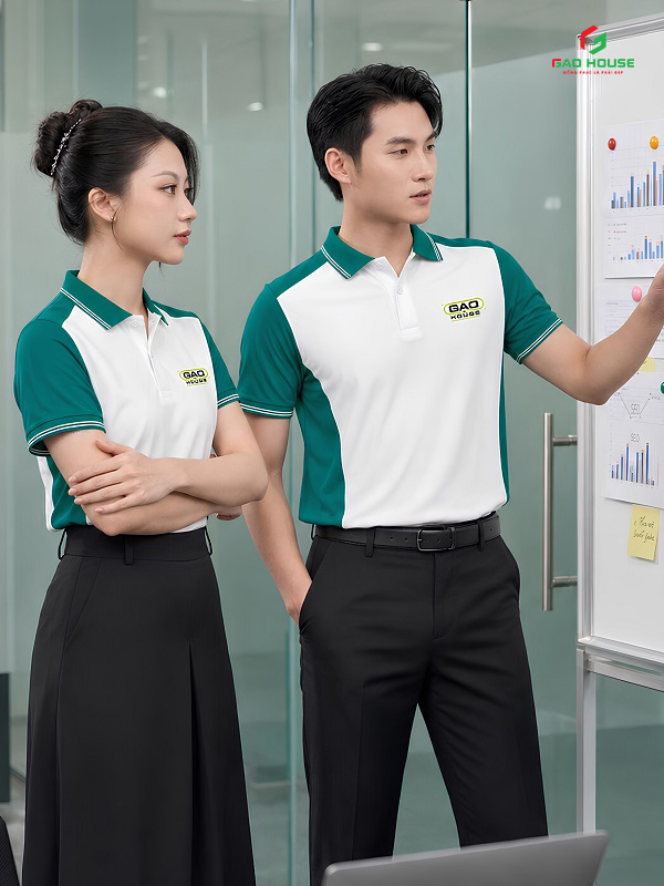 Áo Đồng Phục Màu Trắng Xanh Lam