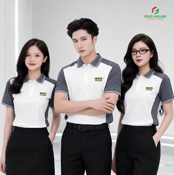 Áo Phông Đồng Phục Màu Trắng Xám