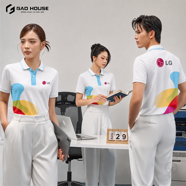 Áo Polo Đồng Phục LG Màu Trắng